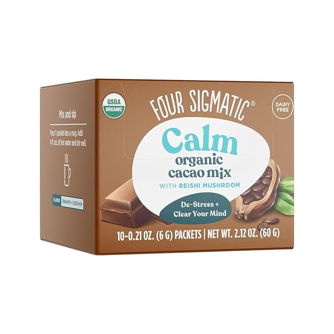 Four Sigmatic Calm Mushroom Cacao Mix | Organic Instant Cacao with Organic Reishi Mushroom Powder... | Amazon (US)