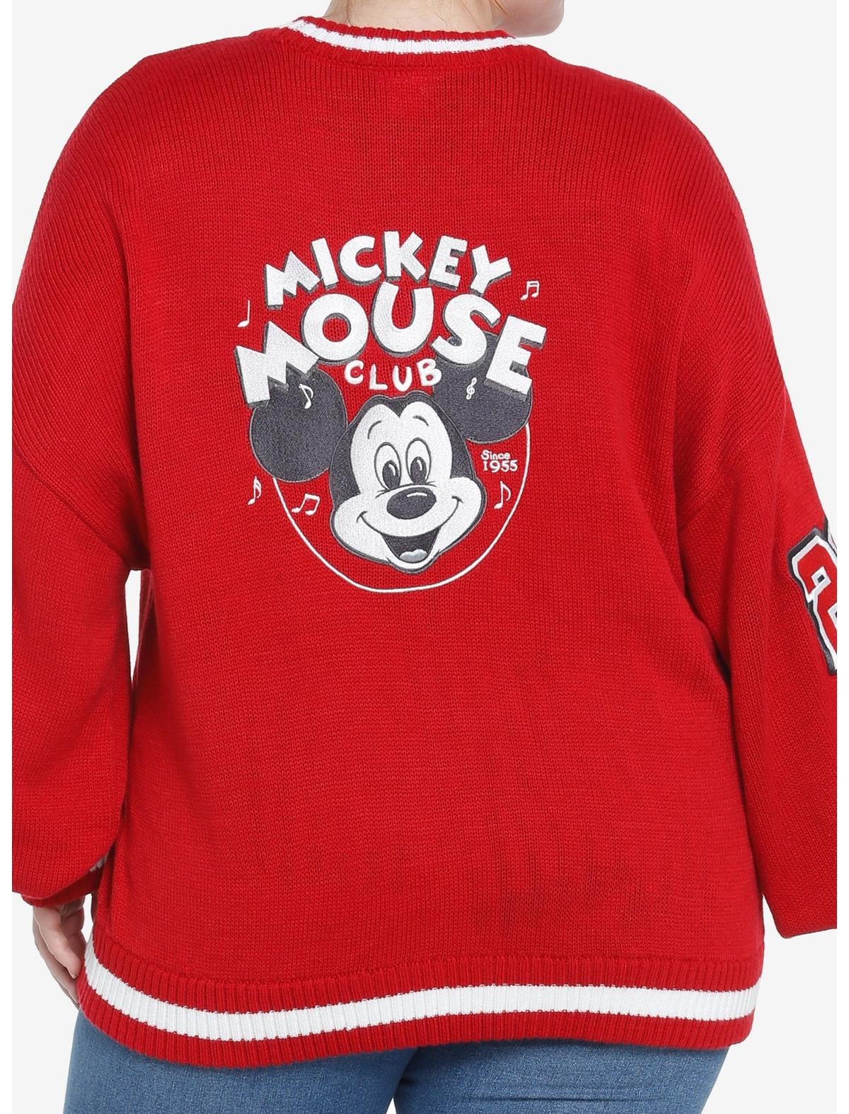 Her Universe Disney100 Mickey Mouse Club Vintage Varsity Girls Cardigan Plus Size | Hot Topic | Hot Topic