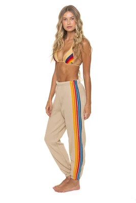 5 STRIPE SWEATPANTS - SAND | Aviator Nation