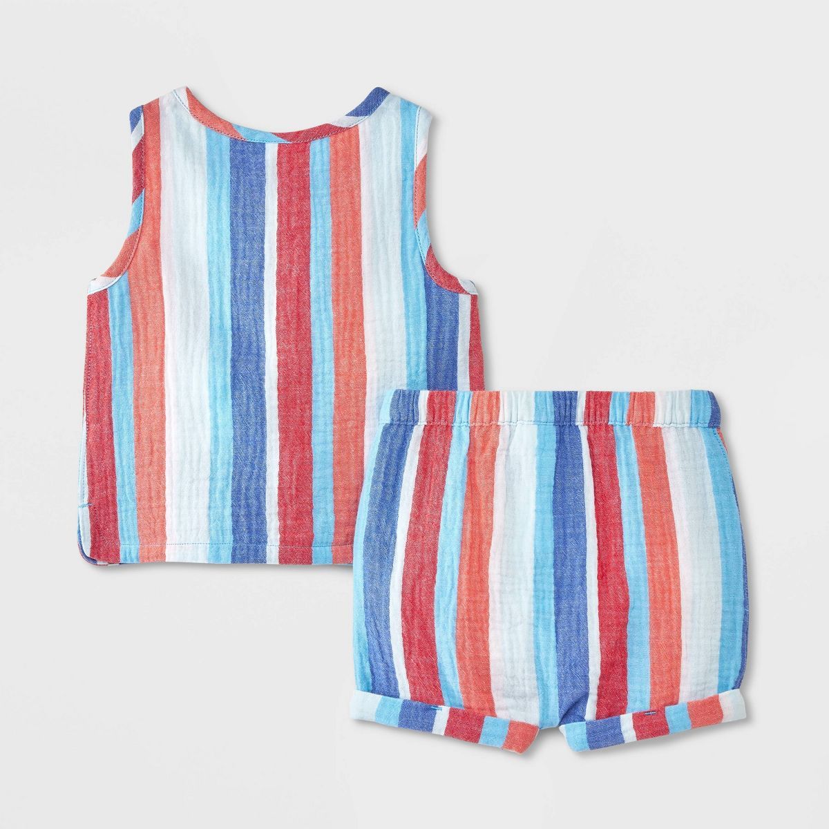 Baby Boys' Henley Tank Top & Bottom Set - Cat & Jack™ Blue 0-3M | Target