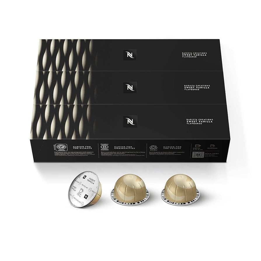 Nespresso Capsules Vertuo, Sweet Vanilla, Medium Roast Coffee, 30 Count Coffee Pods, Brews 7.8oz. | Amazon (US)
