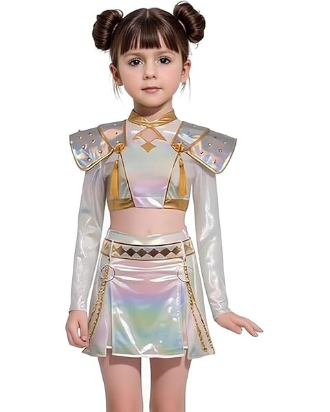 Demon Costume Hunters Outfit for Girls 3-14 Years Stage Dance Idol Cosplay Outfit, Kids Halloween... | Amazon (US)