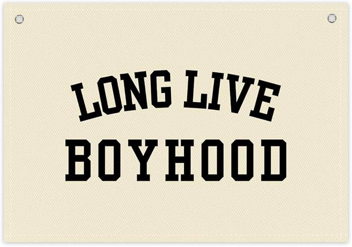 Long Live Boyhood Boys Room Decor - Linen Nursery Banner for Toddler Room Decoration, Farmhouse K... | Amazon (US)
