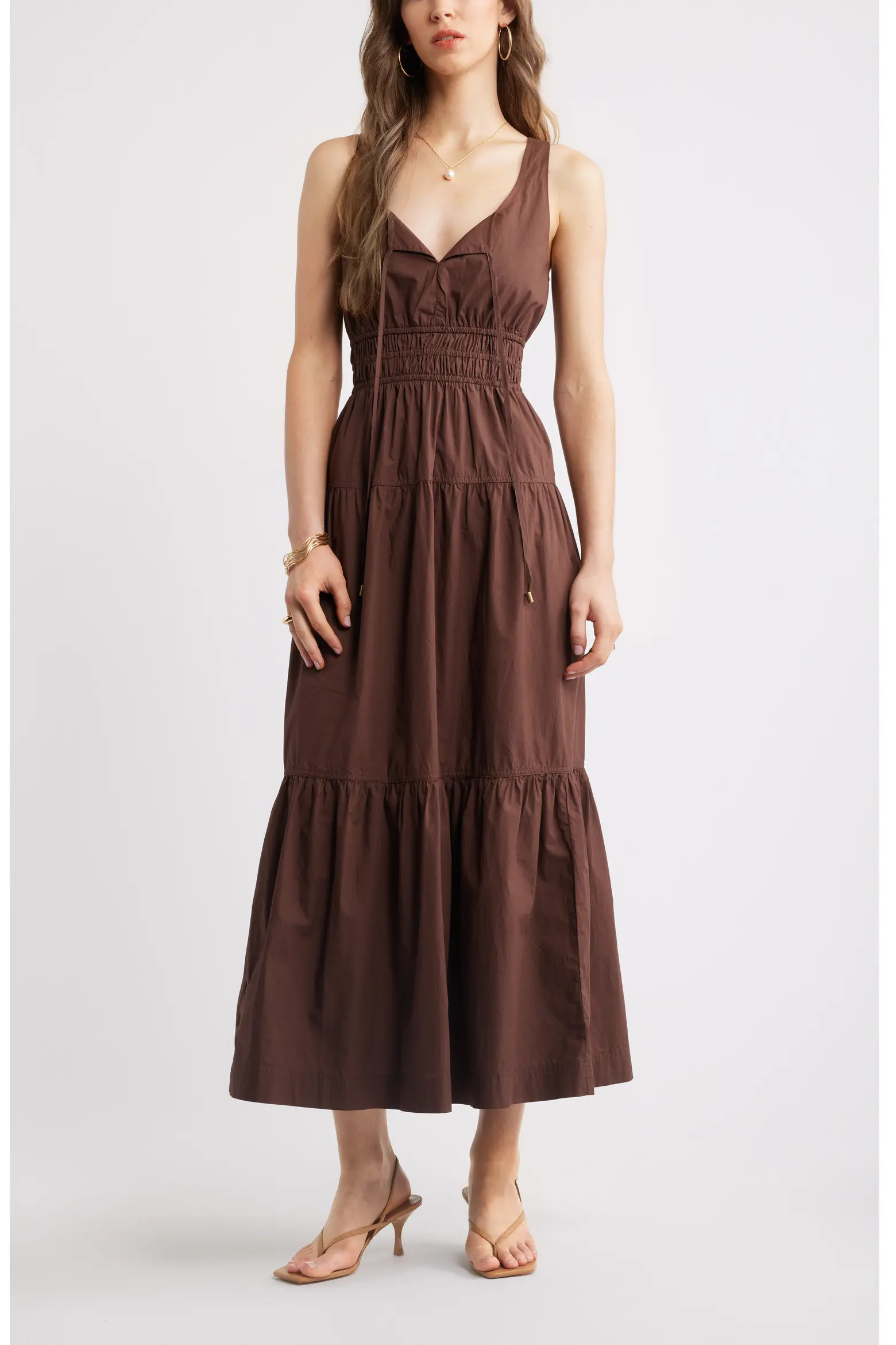 Cotton Poplin Tiered Maxi Sundress (Women) | Nordstrom | Nordstrom