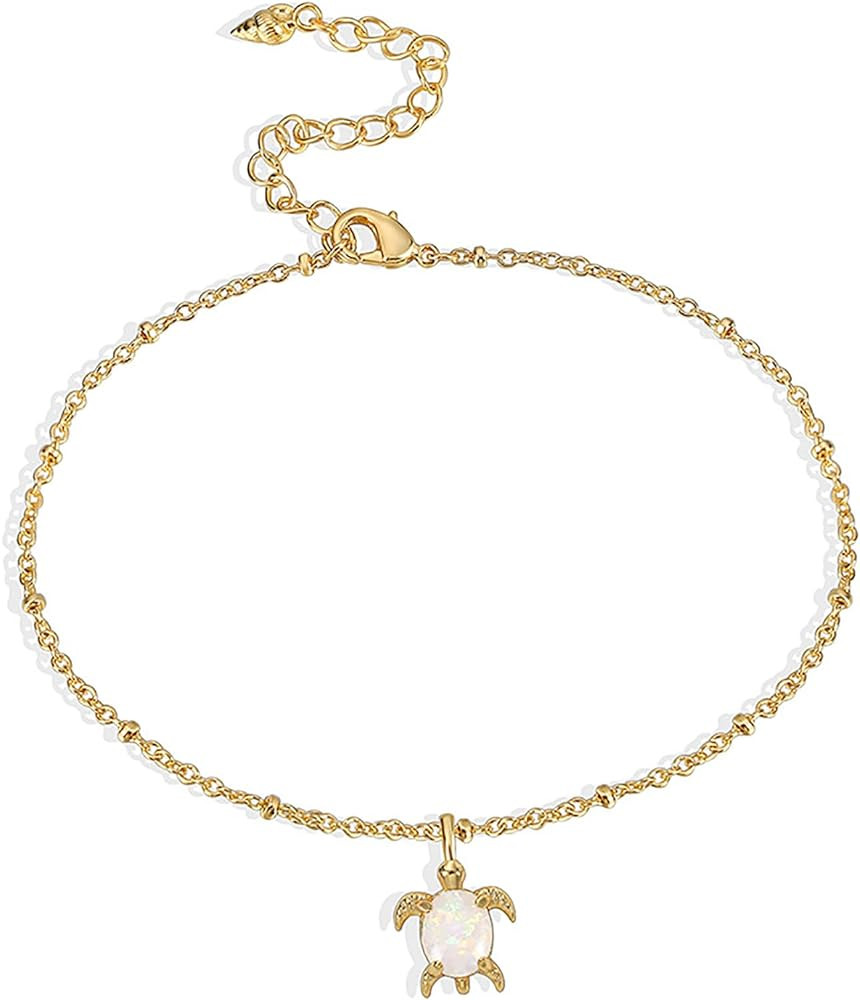 Lit Wall Gold Anklets for Women 18K Gold Plated Adjustable Summer Simple Foot Jewelry Ankle Brace... | Amazon (US)