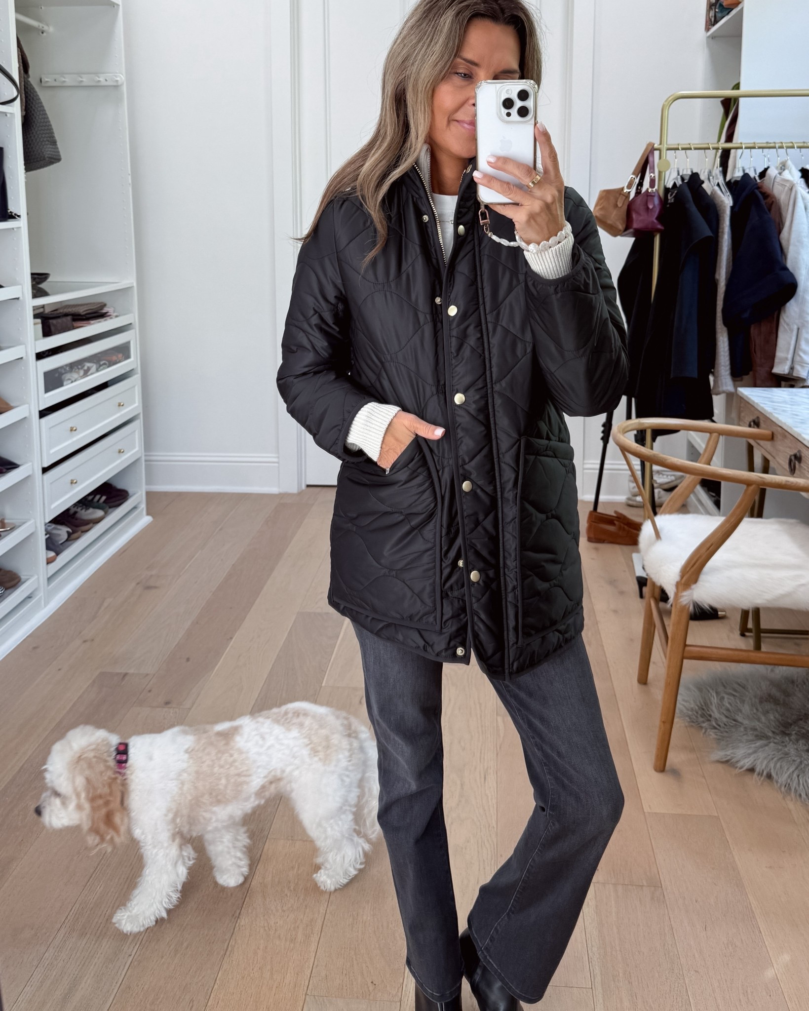 Selling quickly
Quince quilted Jacket is a new favorite! Wearing XS, a little tight in shoulders, would like a small better. 6 other colors available. So good! 
-I size up 1 size in jeans 
-boots TTS 



#LTKFindsUnder100 #LTKStyleTip #LTKOver40