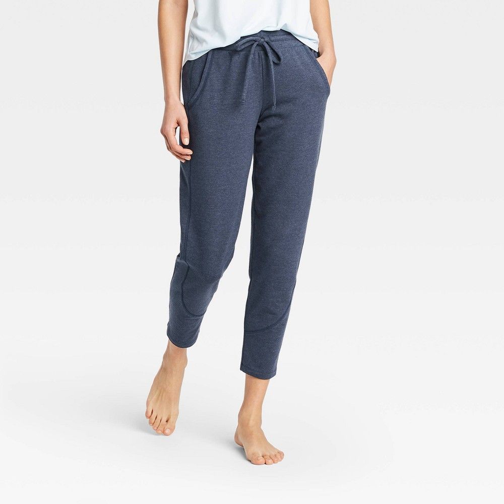Women's French Terry Joggers 27"" - All in Motion Navy Heather XS, Women's, Blue Grey | Target