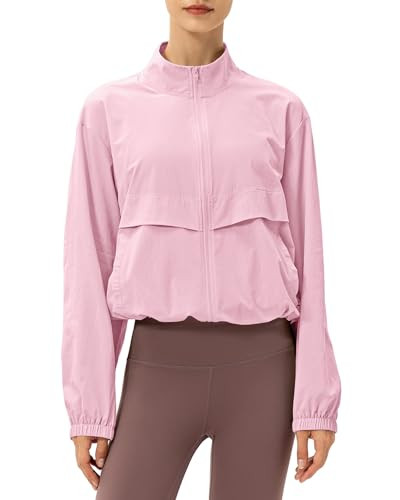 Locachy Women's Lightweight Zip Up Athletic Jacket Stand Collar Windproof Sun Protection Workout ... | Amazon (US)