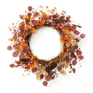 Glitzhome® 22" Fall Eucalyptus Berry Wreath | Michaels | Michaels Stores