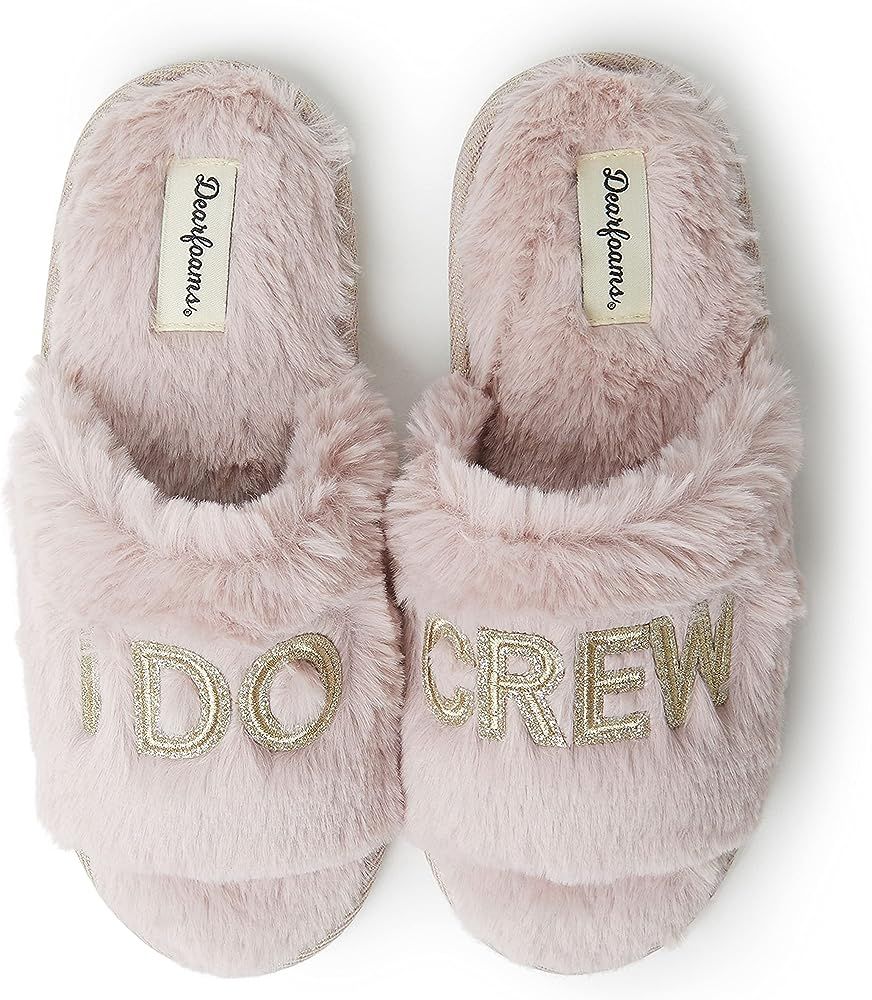 Dearfoams Women's Bridal I Do & I Do Crew Giftable Slide Slipper | Amazon (US)