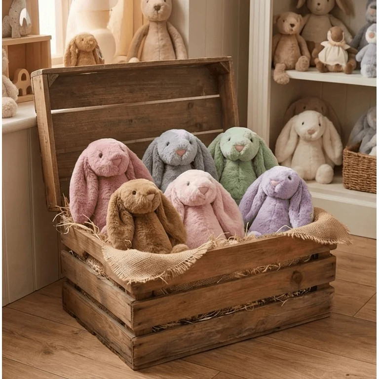 9.8" Creamy Oatmeal Beige Shaggy Easter Bunny Plush Toys - Solid Color Rabbit Stuffed Animal Doll... | Walmart (US)