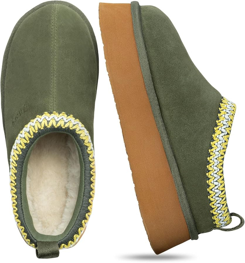 FITORY Womens Platform Slippers, Suede Ankle Boots with Fleece-lined for Indoor Outdoors Size 6-1... | Amazon (US)