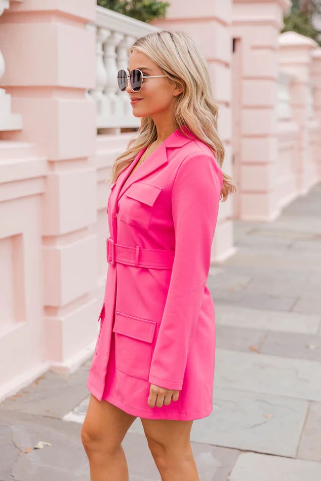 Prepared For This Pink Belted Blazer Dress FINAL SALE | Pink Lily