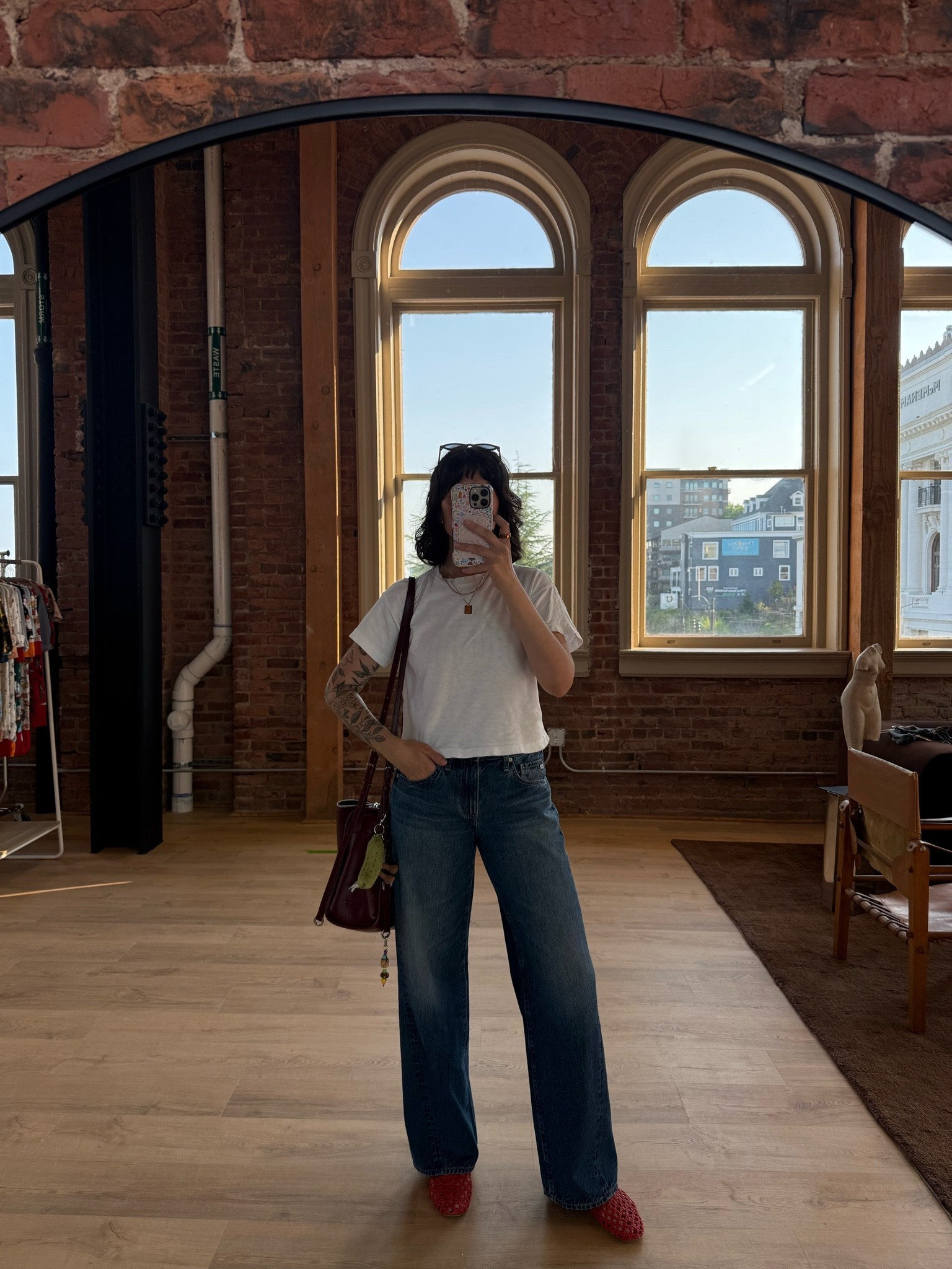 Aug 7 ootd 🤧 jeans and a white tee are everything to me. Tee is old from marine layer, linked similar! Jeans are on sale right now at both places linked - size up 1-2 sizes for a slouchy, low rise fit!!

#LTKSaleAlert #LTKootd #LTKmomlife