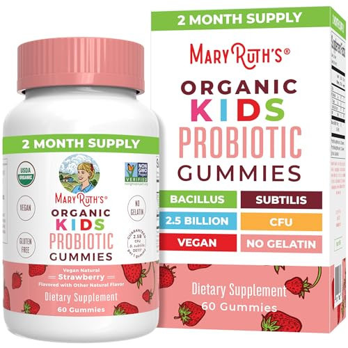 MaryRuth Organics Kids Probiotics for Digestive Health, USDA Organic Probiotic Gummies, 2 Month Supply, for Kids, Immune Support, Gut Health Supplement, Vegan, Non-GMO, Gluten Free, 60 Count | Amazon (US)