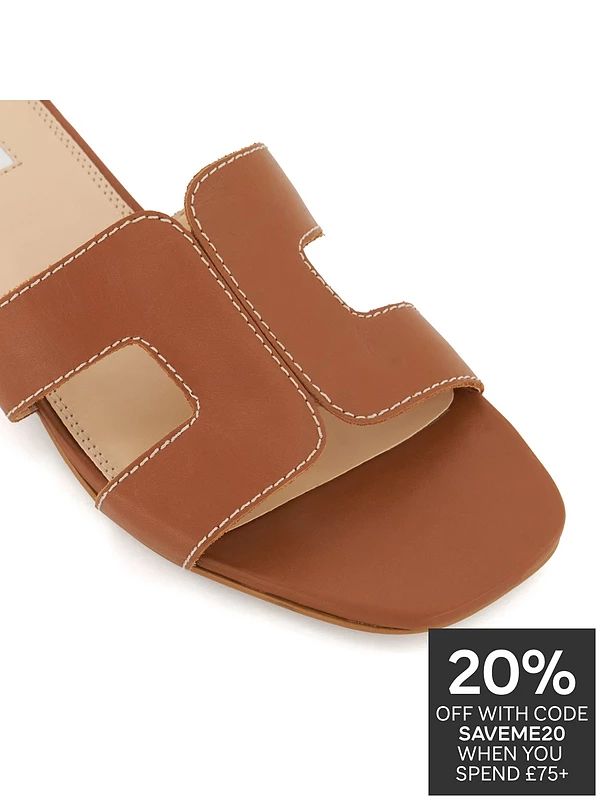 Dune London Loupe Tan Smart Slider Sandals | Very (UK)