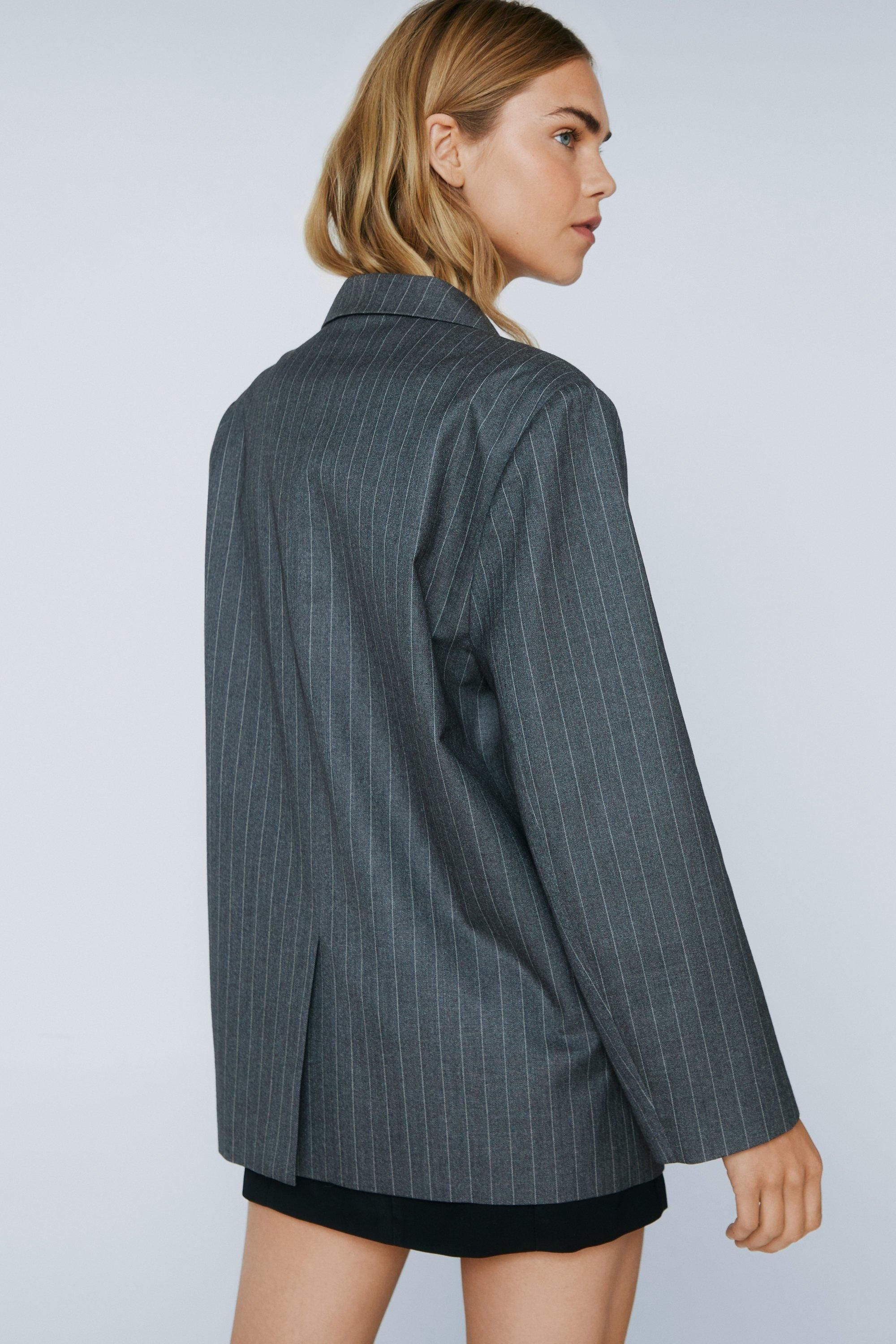 Striped Wool Look Oversized Blazer | Nasty Gal UK (+IE)