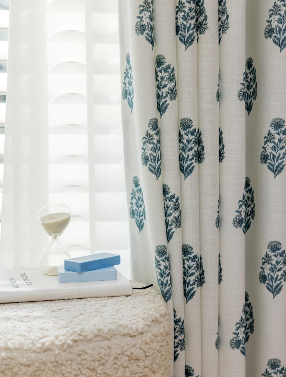 Linen Blend Pinch Pleated Curtains for Living Room, Bedroom, Dining Room - Light Filtering Curtai... | Amazon (US)