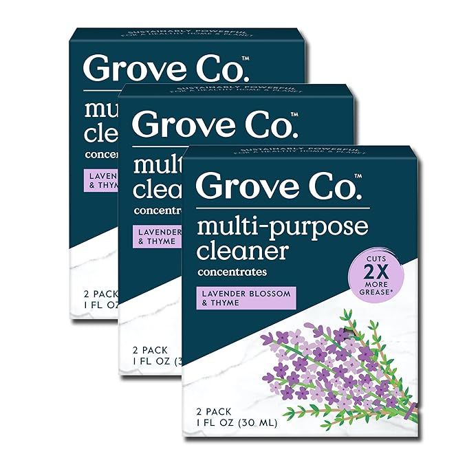 Grove Co. Multi-Purpose Cleaner, Refill Concentrate (6 x 1 Fl Oz) Plant-based Household Cleaning ... | Amazon (US)