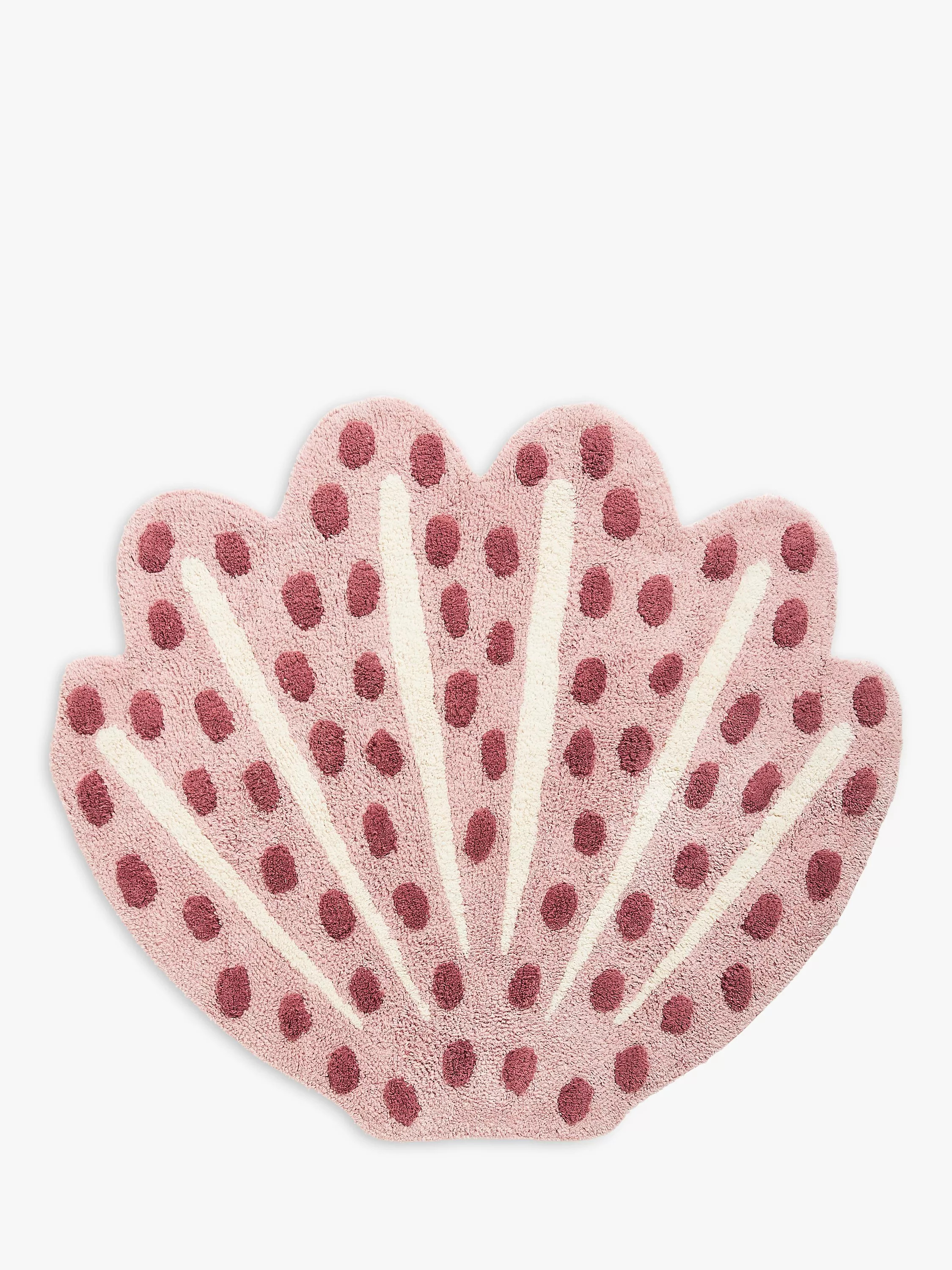 John Lewis Shell Cotton Rug, Mid Pink | John Lewis (UK)