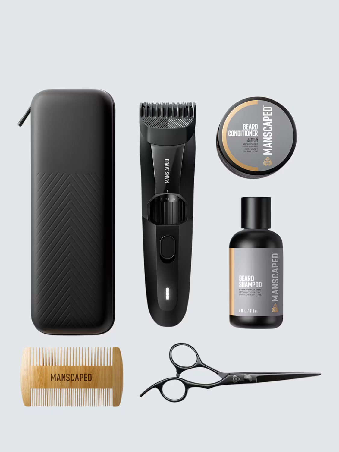 MANSCAPEDThe Beard Hedger Essentials Kit, Cordless Beard Trimmer, Beard Shampoo & Conditioner, Co... | John Lewis (UK)