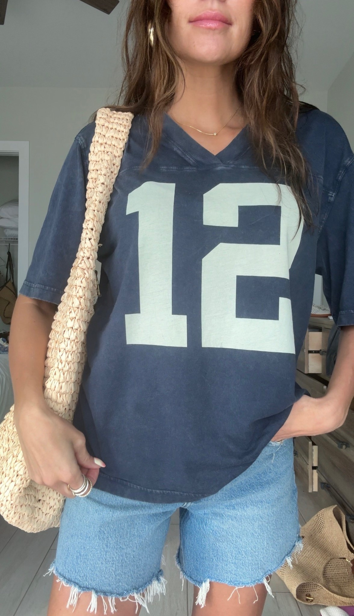 Casual spring vacation outfit - love this tee from @aritzia 
Denim shorts from @abercrombie beach bag from @Target 

#LTKspring #LTKdayinmylife #LTKootd