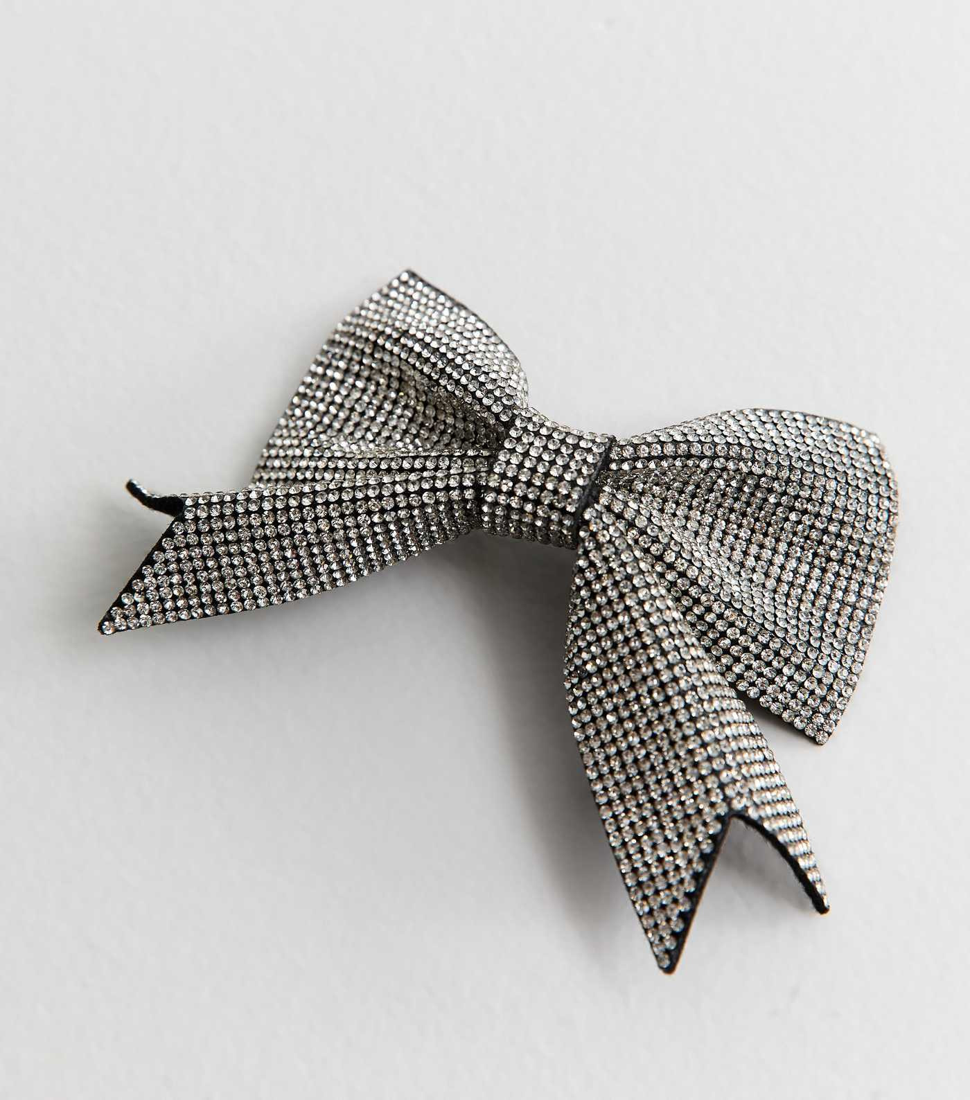 Silver Diamante Embellished Bow Hair Slide | New Look | New Look (UK)