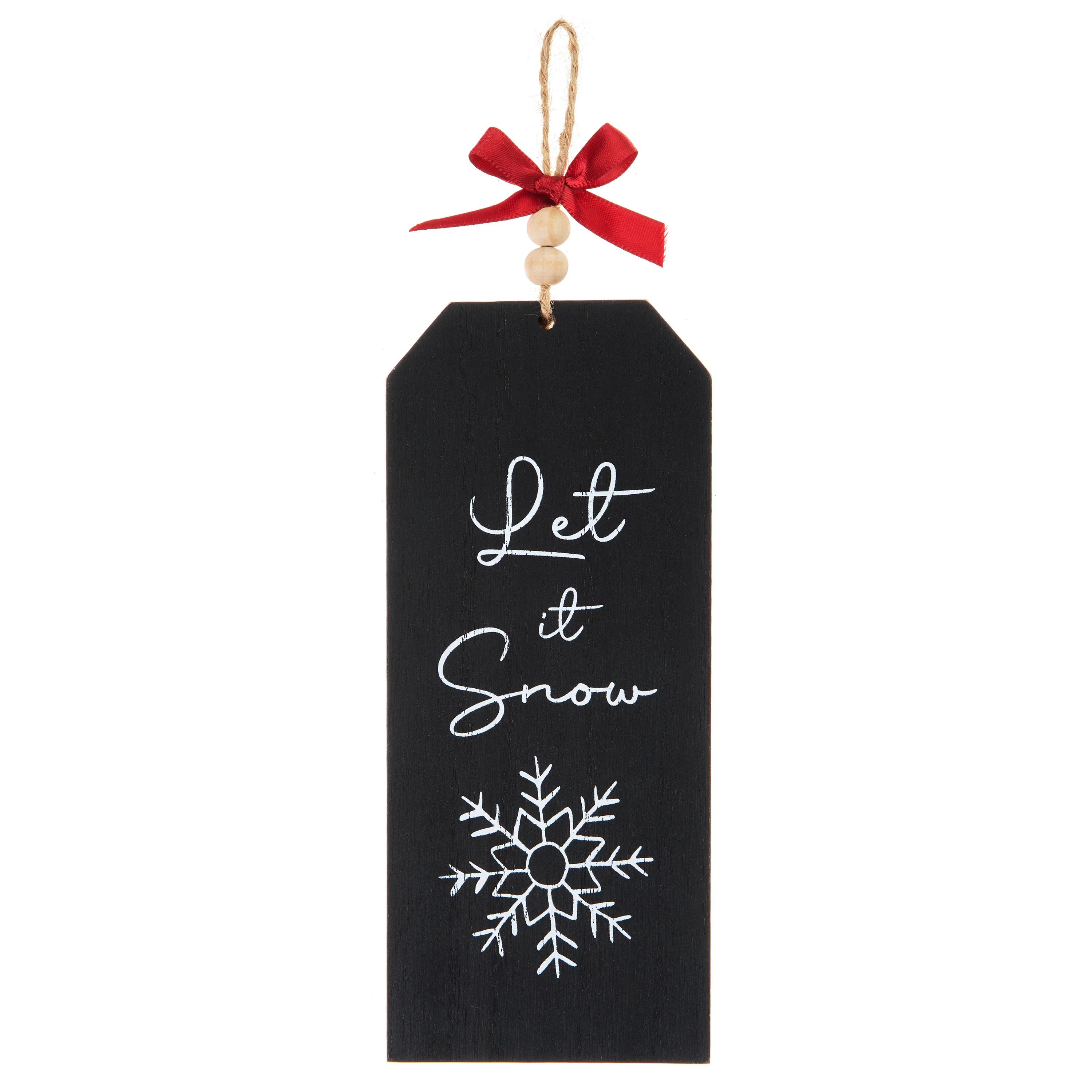 Holiday Time Clearly Christmas Tag Ornament, Let It Snow, 7" - Walmart.com | Walmart (US)