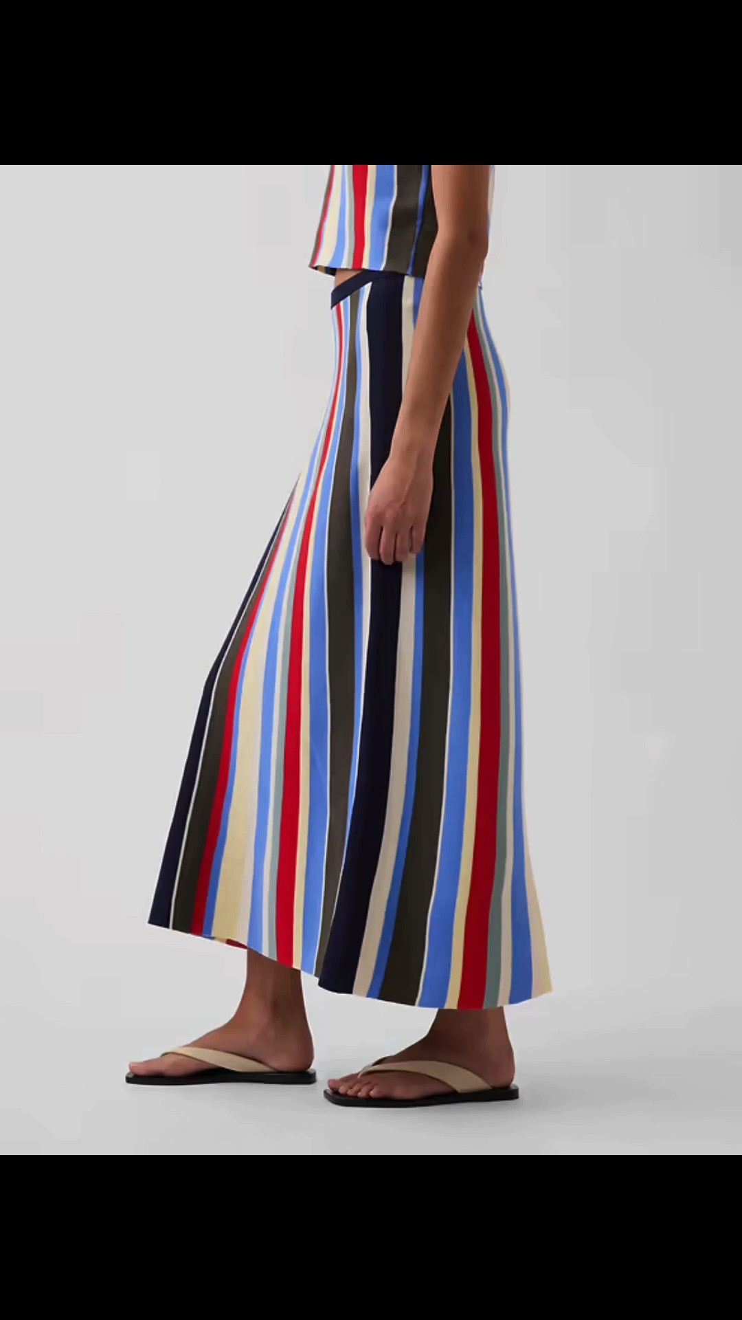 European summer stripe knit skirt!