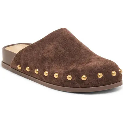 Dolce Vita Joney Stud Flat Mule in Cognac Suede at Nordstrom, Size 9.5 | Nordstrom
