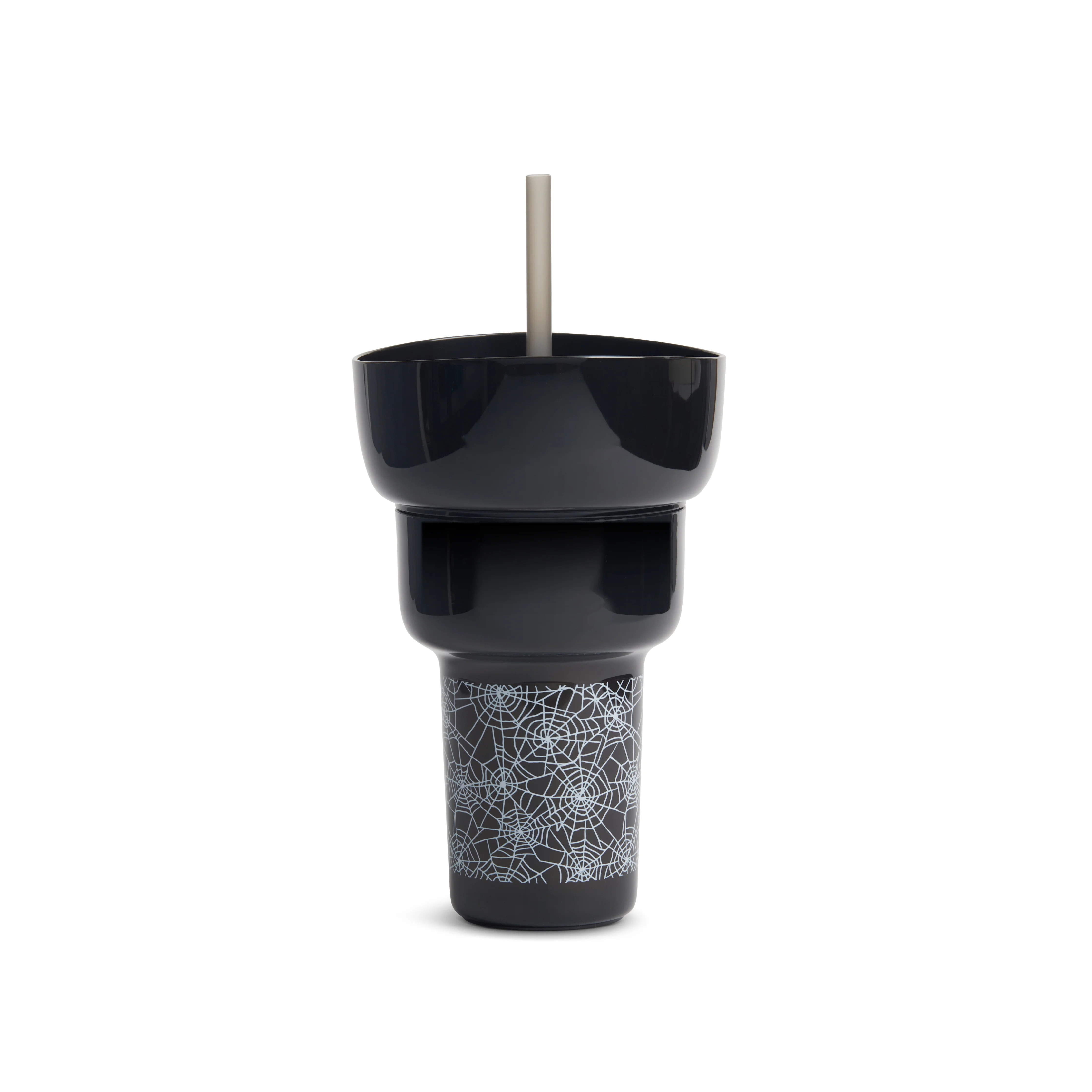 Mainstays 24 Fluid Ounce Stadium Tumbler with Straw, Black Spiders | Walmart (US)