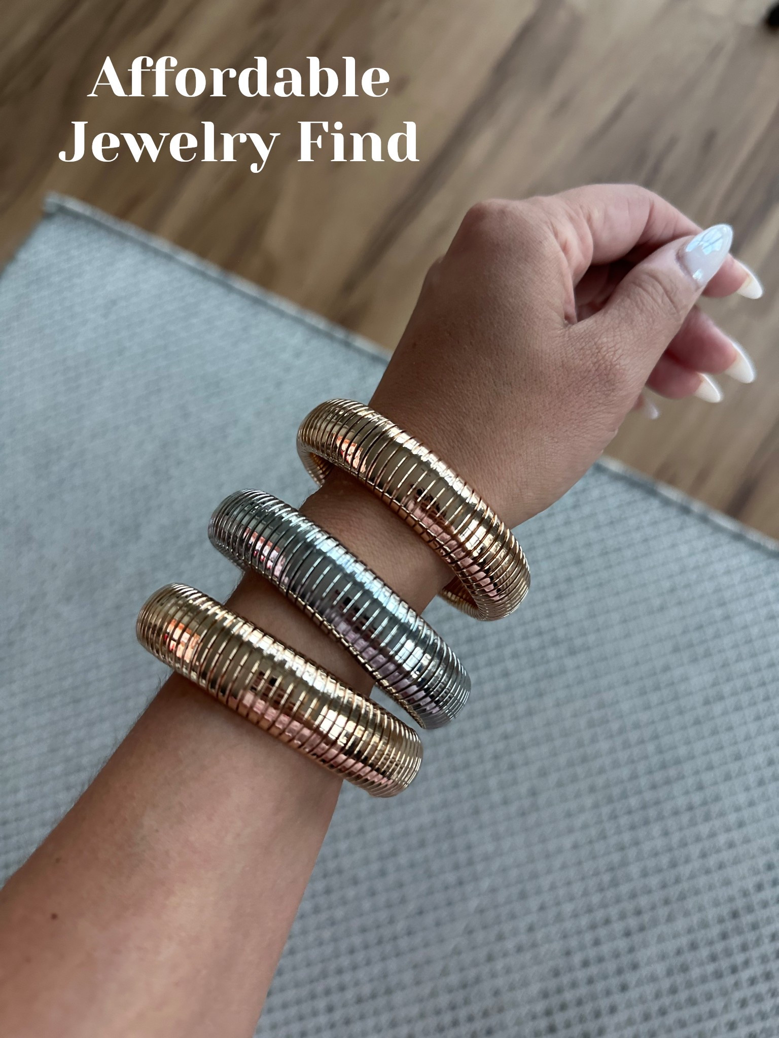 18K Gold Plated Bangle Bracelets ⭐️ Comes in a set of 3 and is affordable at $50 

jewelry, bangles, over 40, millennial, minimalist, capsule wardrobe, accessories 

#LTKFindsUnder100 #LTKOver40 #LTKStyleTip