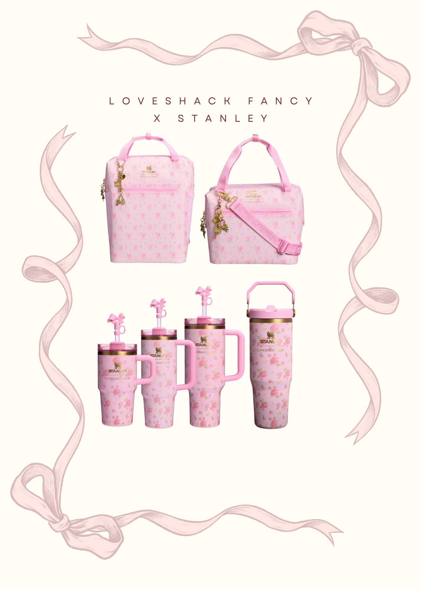 The prettiest Stanley cup collab of the year is here! Loveshack fancy stanleys are officially on the market. Don’t wait, they always sell out (I’m surprised they haven’t yet tbh)! Whatcha snagging? I got the mini cooler and the tumbler with the handle. Happy shopping🎀

#LTKFindsUnder100 #LTKWorkwear #LTKTravel