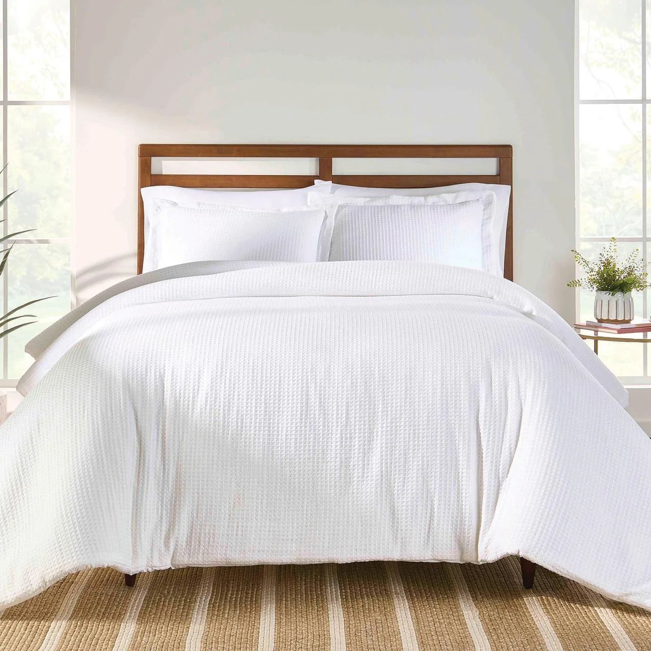 Better Homes & Gardens 3-Piece White Waffle Comforter Set, Adult Full/Queen | Walmart (US)