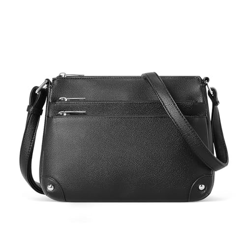 WESTBRONCO Crossbody Bags for Women, Medium Size Shoulder Handbags, Satchel Purse with Multi Zipp... | Amazon (US)