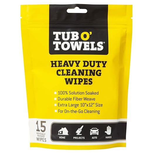 Tub O’ Towels 15-Pack Individually Wrapped Heavy Duty 10” x 12” Cleaning Wipes | Amazon (US)