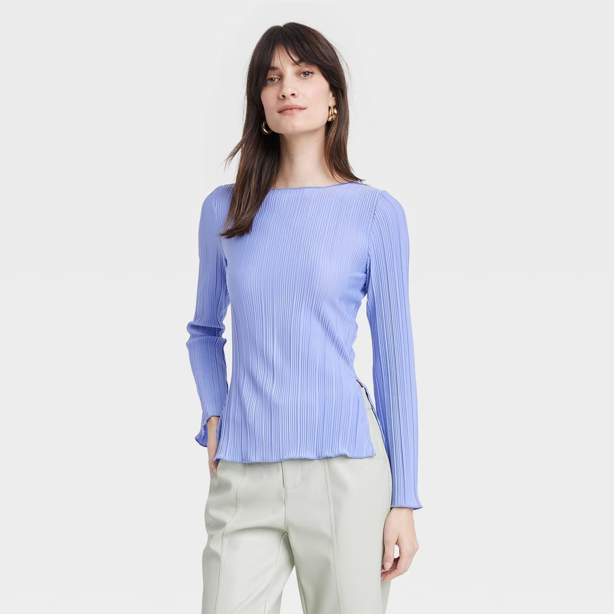 Women's Long Sleeve Plisse Top - A New Day™ | Target