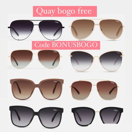 Quay sunglasses bogo with code bonusbogo #quay #sunglasses #summer #beach #vacation 

#LTKfindsunder50 #LTKsalealert #LTKstyletip
