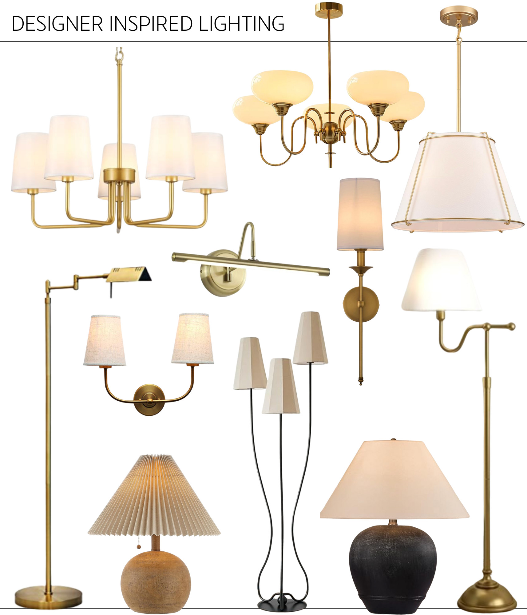 Designer Inspired Lighting and such good, timeless choices! I love the shape and textures. 

 #LTKHome