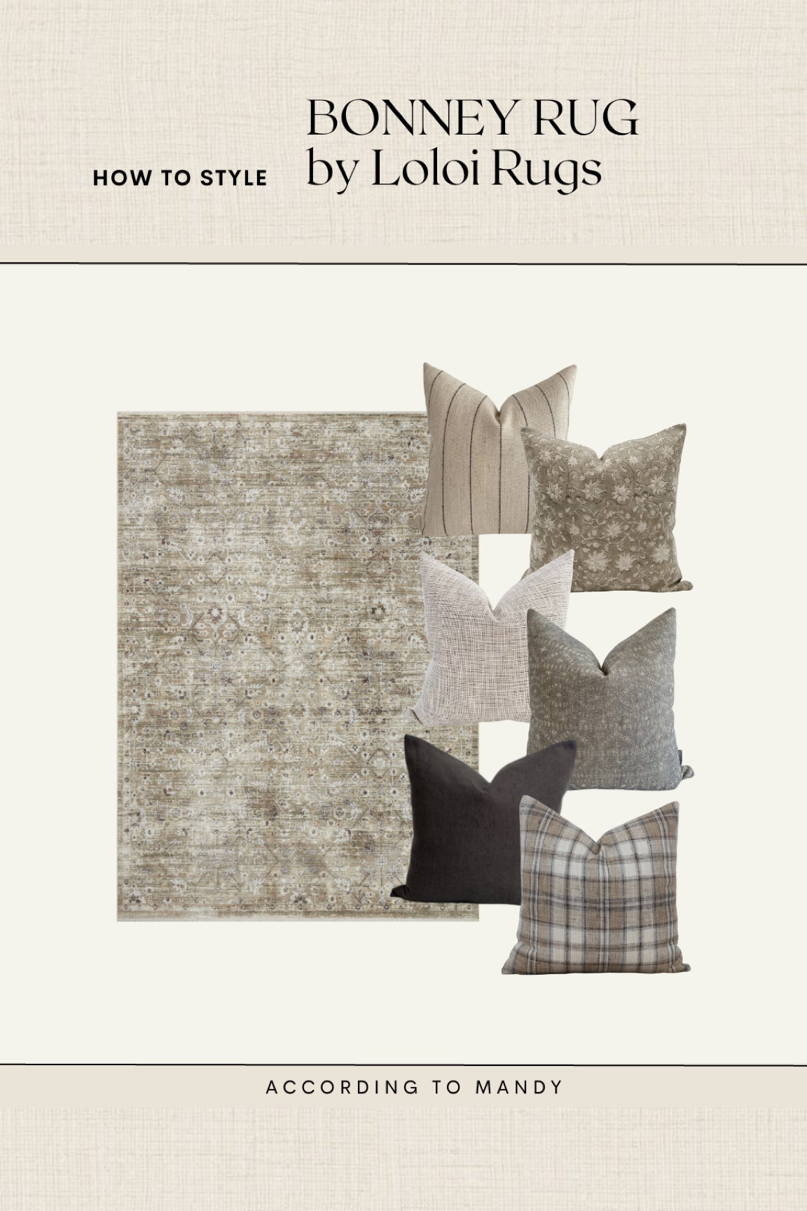 Coordinating Bonney Rug with pillows

Rug, throw pillows, Loloi rug, living room inspo, home decor, neutral home

#LTKfindsunder50 #LTKhome #LTKfindsunder100