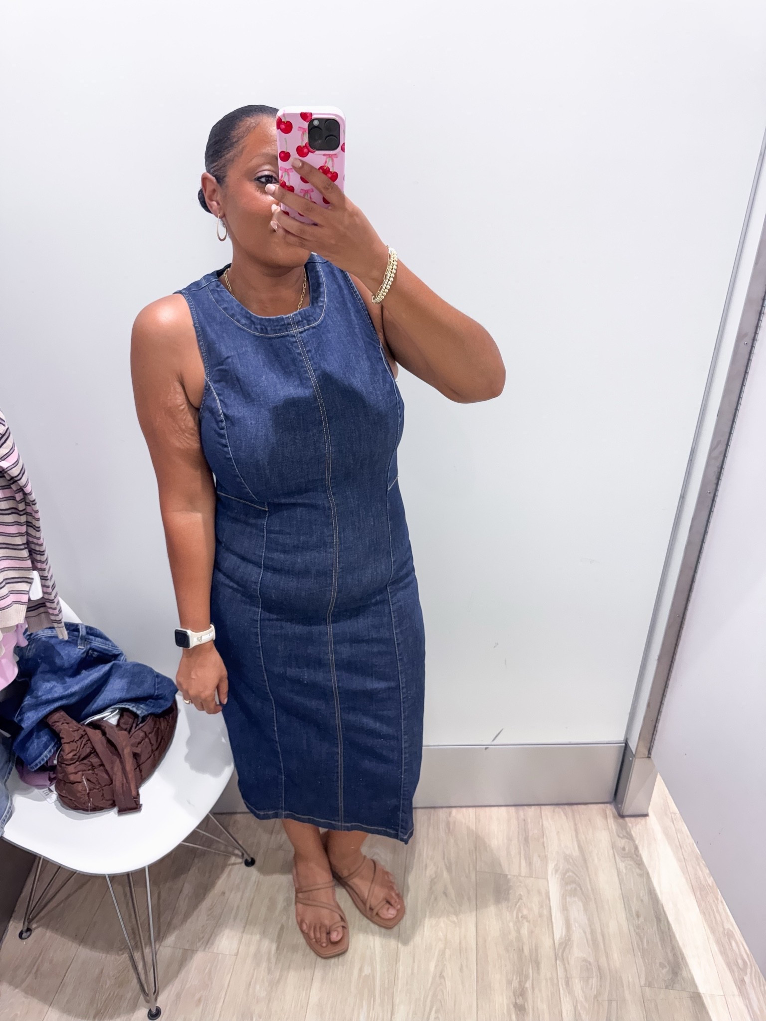 This denim bodycon dress is cute but it’s not for me. My underarm fat can’t hide in this dress sadly. It fits good. Some tummy control is all I would need otherwise. Wearing size large.

#LTKootd #LTKMidsize #LTKOver40
