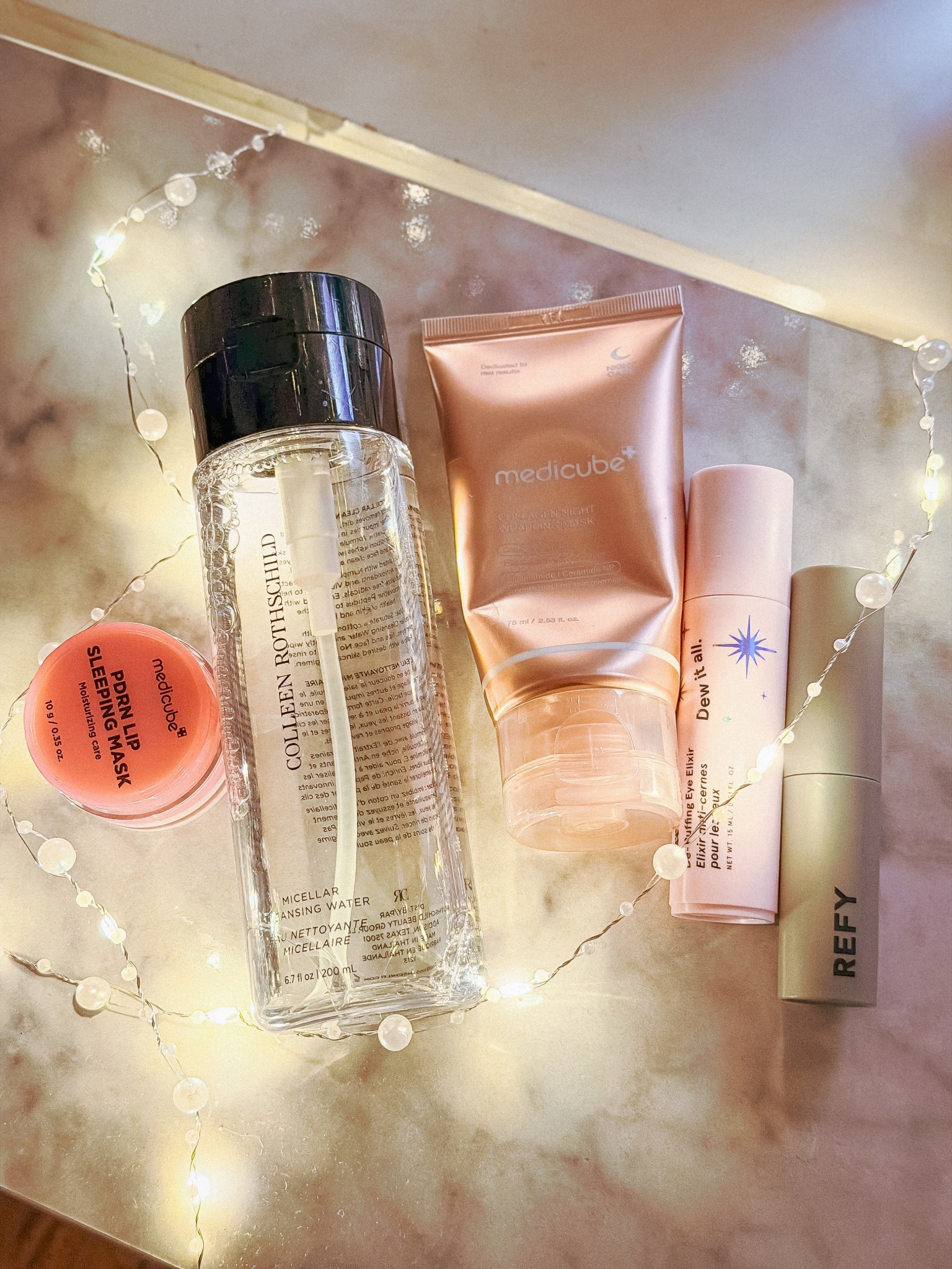 Last nights skin care routine. I double cleansed + used the micellar water to make sure I got everything off my face. Then I put both eye creams to really get some good hydration. Then I applied a thick layer of the mask. Last step was the lip mask. 

These products would make a great gift for anyone 

#LTKselfcare #LTKGiftGuide #LTKBeauty