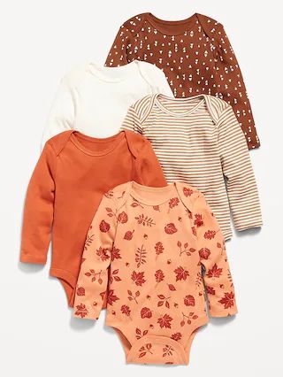 Unisex Long-Sleeve Bodysuit 5-Pack for Baby | Old Navy (US)