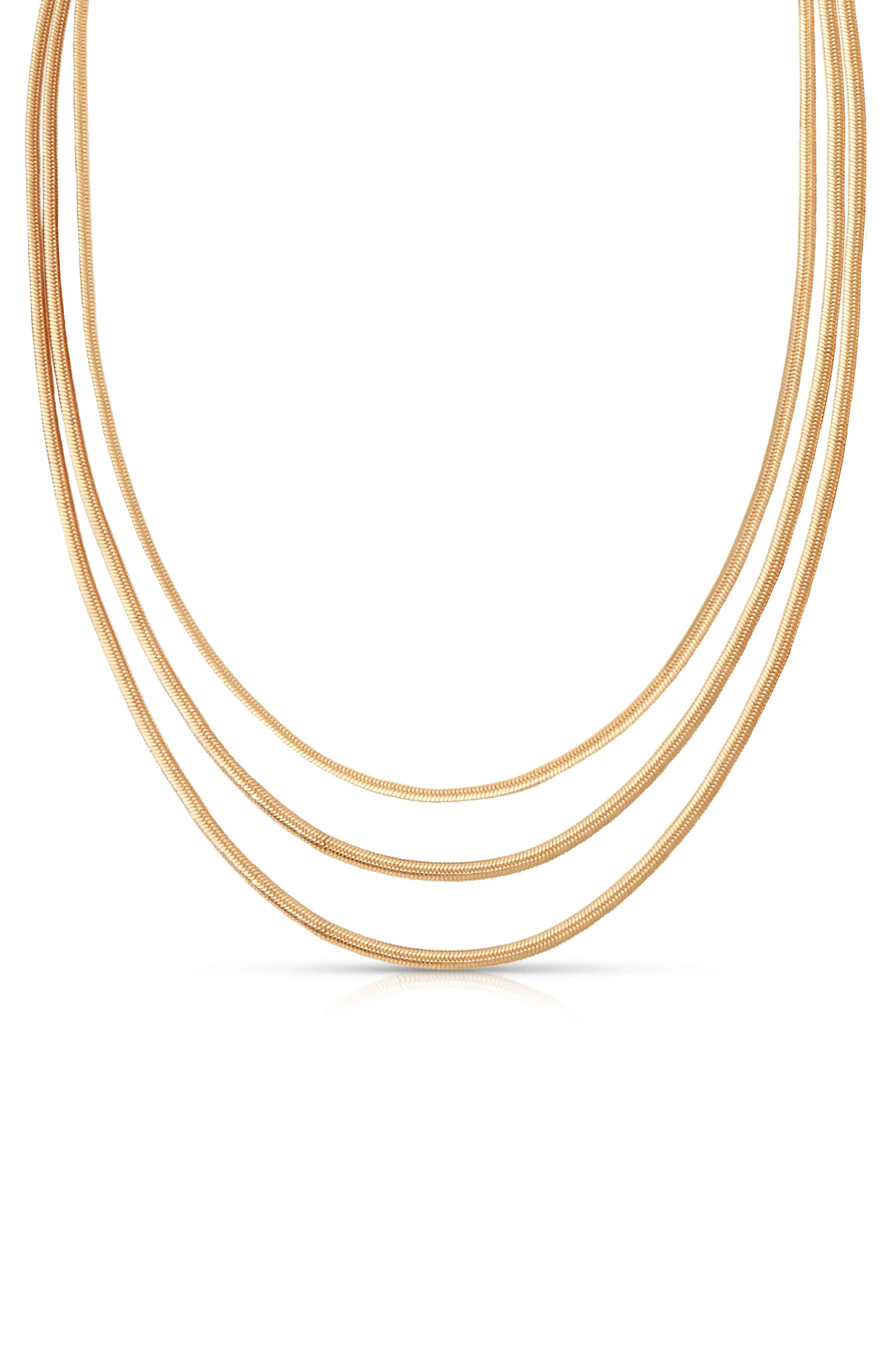 Triple Snake Chain Necklace | Ettika