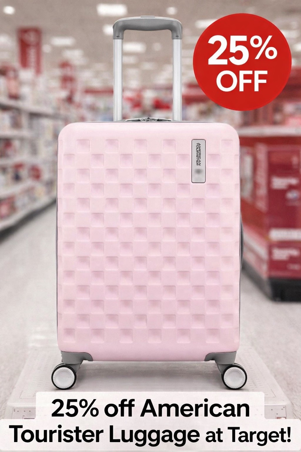Travel upgrade unlocked ✈️🩷 American Tourister luggage is 25% OFF at Target — linked & ready to roll. It comes in multiple colors & sizes! ￼
#target #luggage #travel #sale

#LTKSaleAlert #LTKTravel #LTKSpringSale