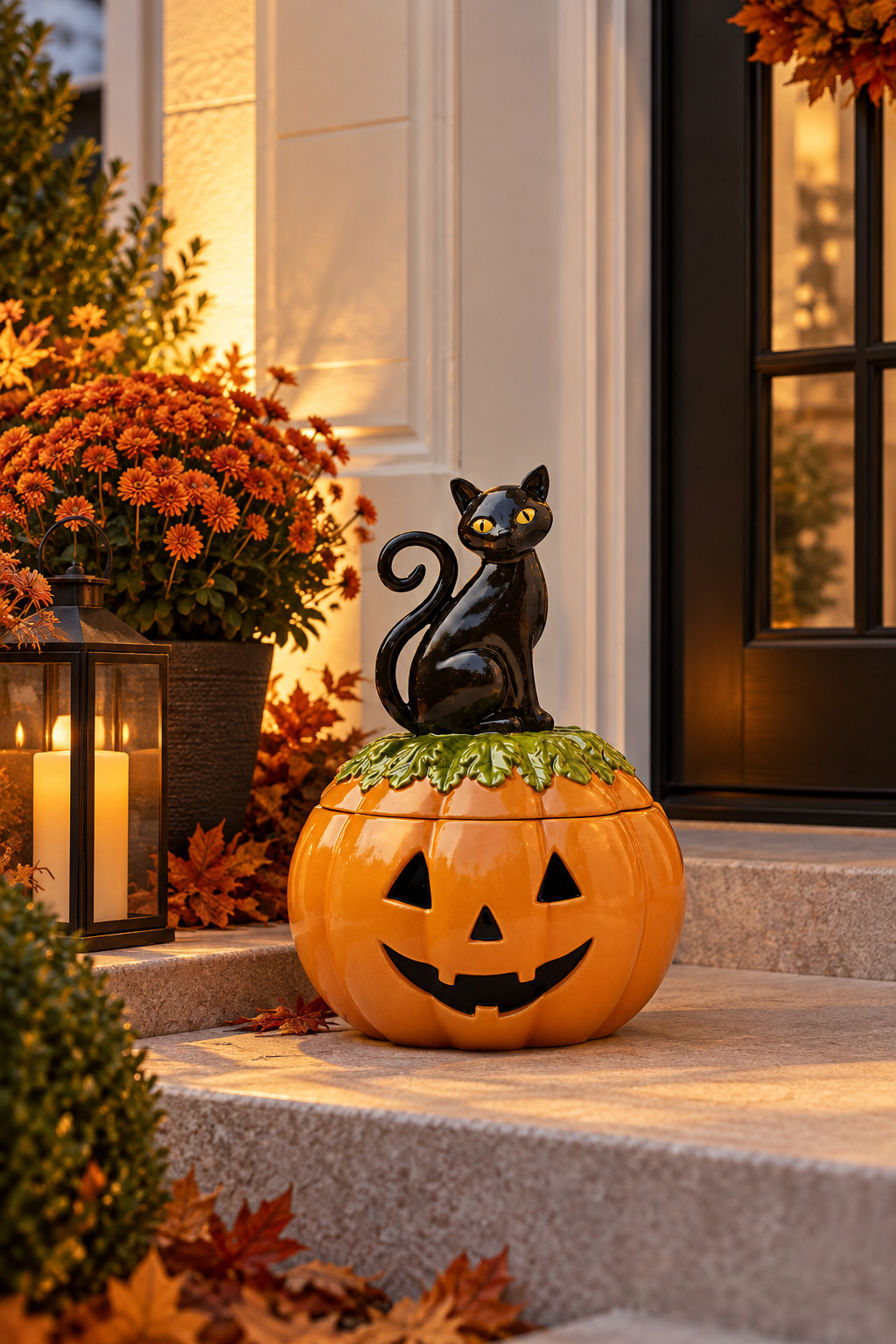 The Porcelain Halloween Candy Jar with Black Cat is one of those pieces that’s functional and cute, which is always a win for me 🎃🐈‍⬛ Use it for candy, little treats, or honestly just leave it out as decor because it’s adorable on its own. Perfect for a kitchen island, console table, or entryway. #BlackCatDecor #HalloweenCandyJar #BirchLaneFinds #HalloweenKitchenDecor #HalloweenIndoorDecor #PumpkinDecor #HalloweenDecor #SpookySeason #FallHomeDecor #HalloweenFinds 

 #LTKSeasonal #LTKHome #LTKSaleAlert