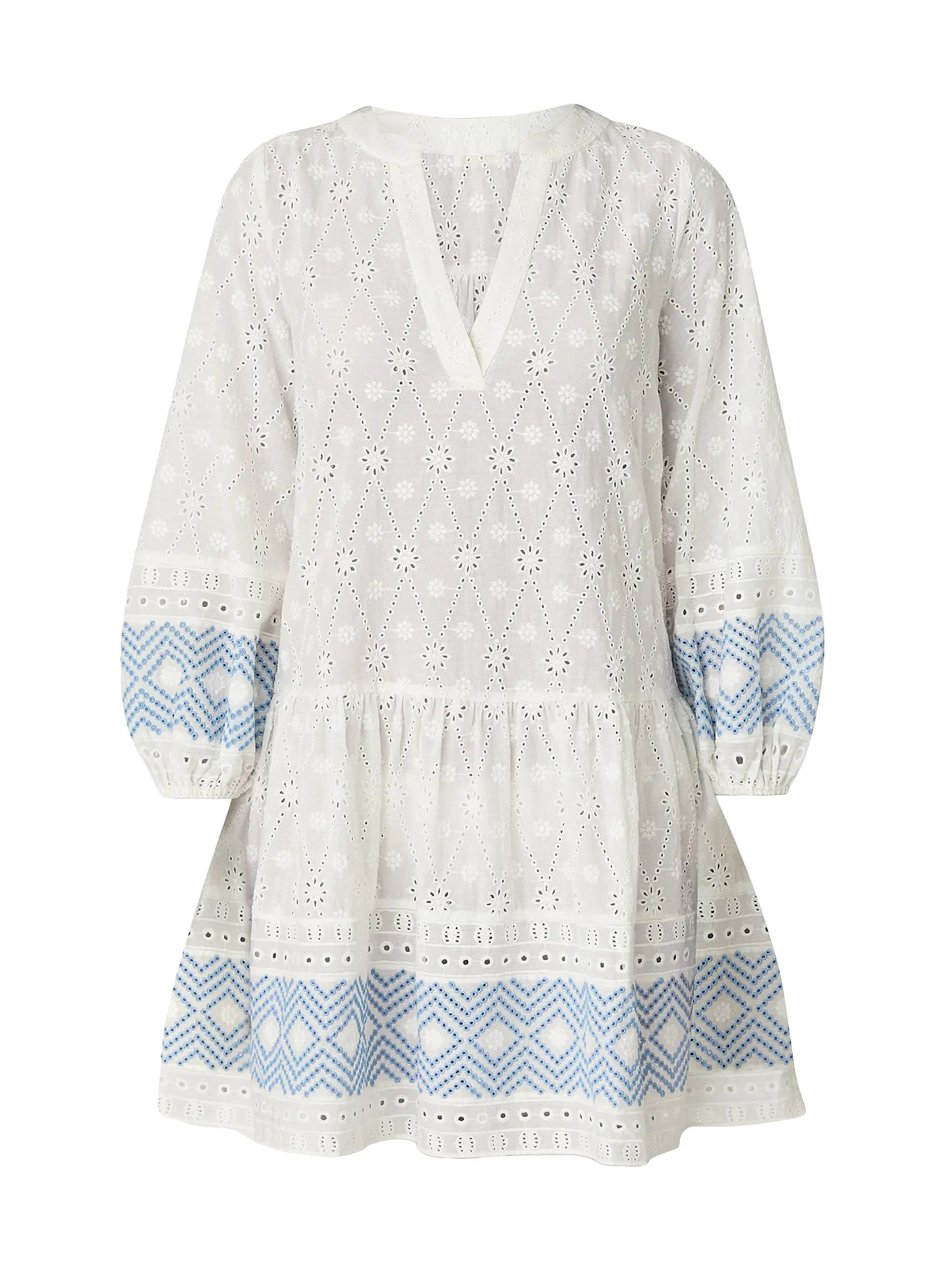 Eyelet Embroidered Umbrella Minidress | Saks Fifth Avenue