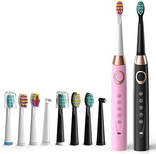 Dnsly 2 Sonic Electric Toothbrush 5 Modes 8 Brush Heads USB Fast Charge Powered Toothbrush Last f... | Amazon (US)