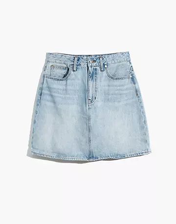 Curvy Denim High-Waist Straight Mini Skirt in Fitzgerald Wash | Madewell