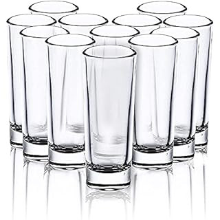 Farielyn-X Clear Heavy Base Shot Glasses 12 Pack, 2 oz Tall Glass Set for Whiskey, Tequila, Vodka | Amazon (US)